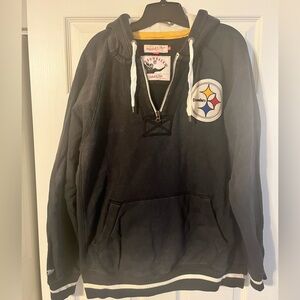 Mitchelll and Ness XL Pittsburgh Steelers quarter zip hoodie with bonus shirt